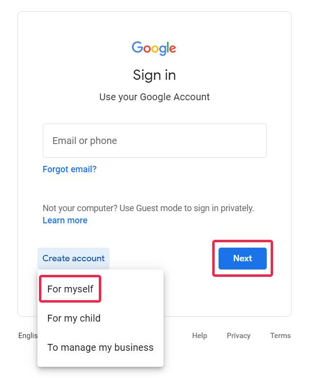 how to leave gmb review 7 The steps for leaving a GMB review without a Gmail account in 2021 - create account screen