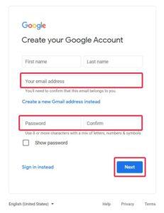 Step-by-step instructions on how to leave a GMB review without a Gmail account in 2021 - add your existing email address
