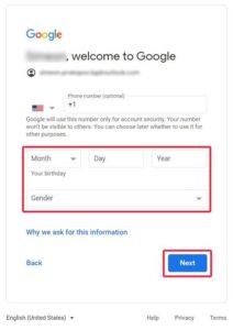 Leave a GMB review without a Gmail account: a step-by-step guide - fill your age and gender screen