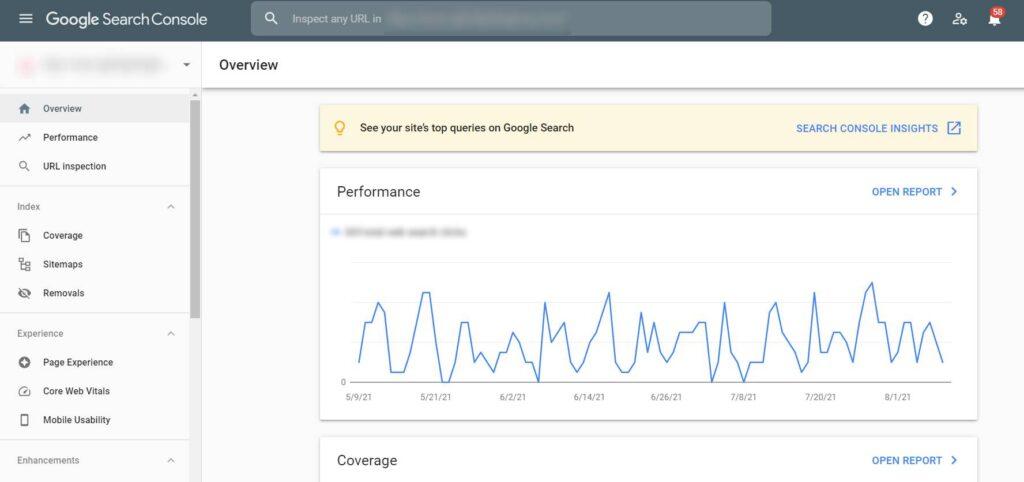 search console overview errors overview