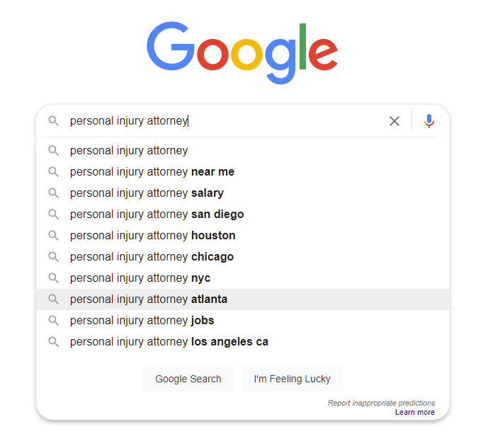 Google autocomplete to find popular keywords