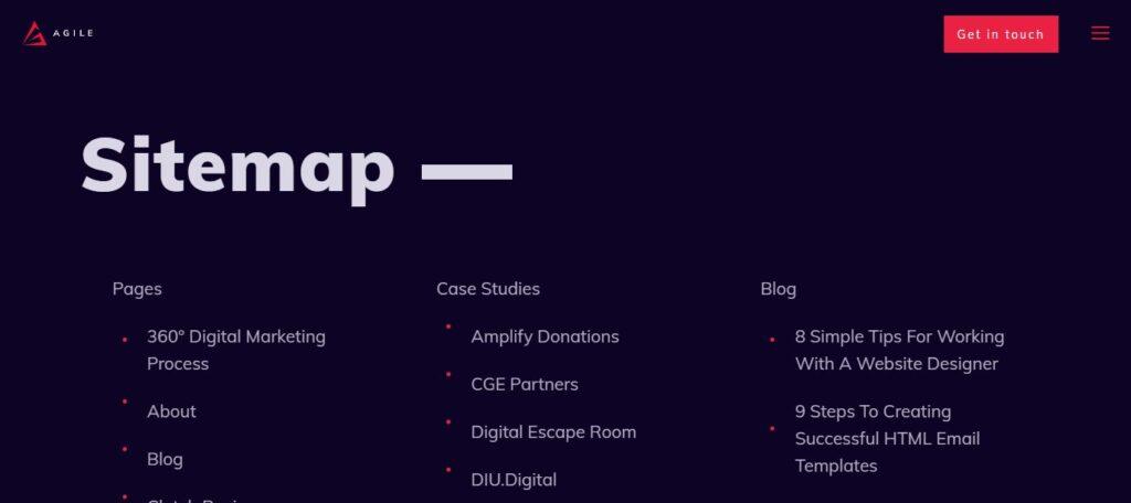 HTML Sitemap Example - Agile Digital Sitemap