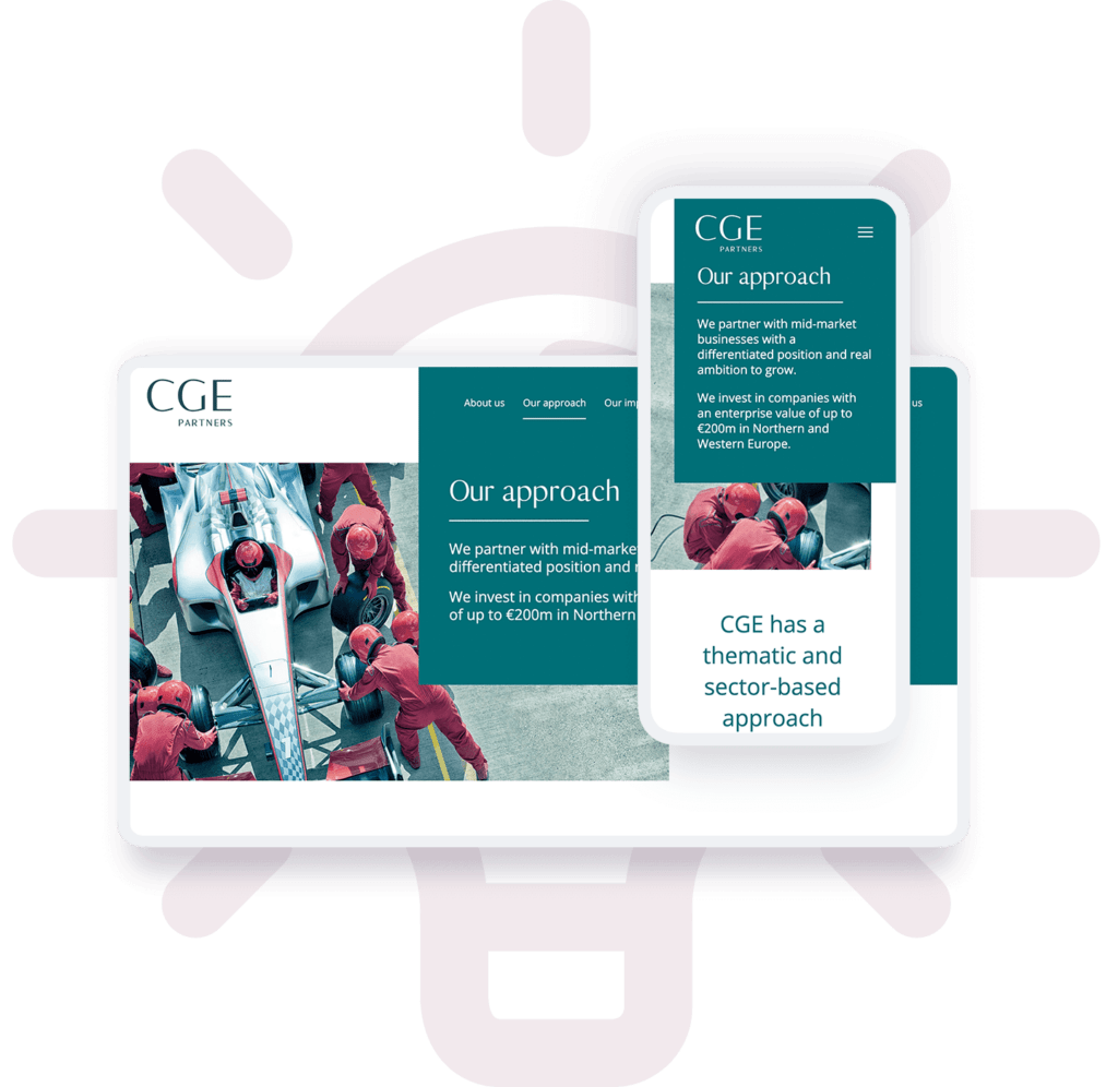 CGE Partners website shown on multiple devices