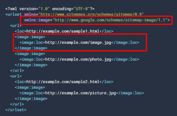 XML Sitemap example with images XML Sitemap example with images