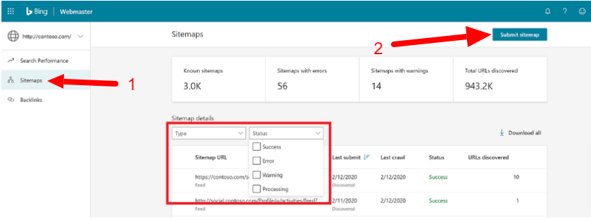 Submit your sitemap to Bing Submit your sitemap to Bing
