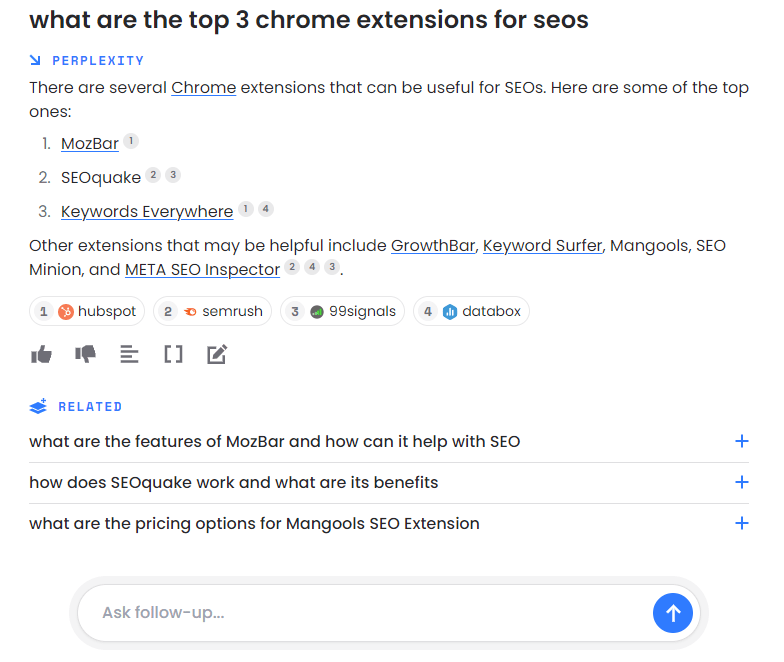 image 1 Keyword research with Perplexity.ai