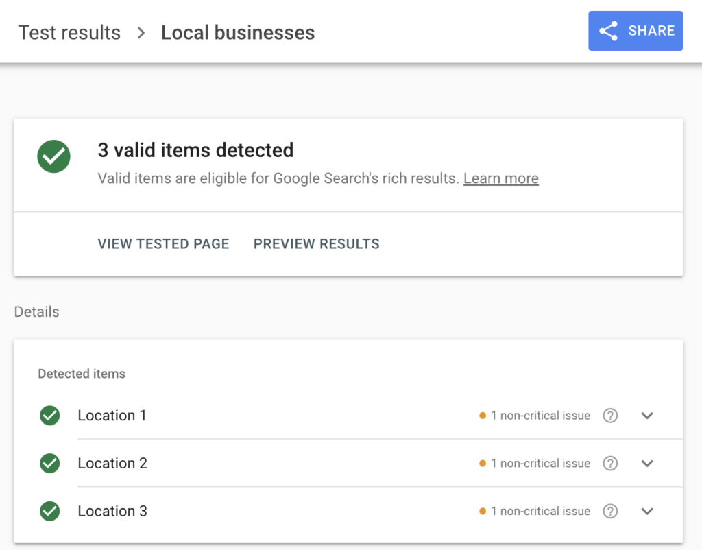 Google Rich Results Test Tool